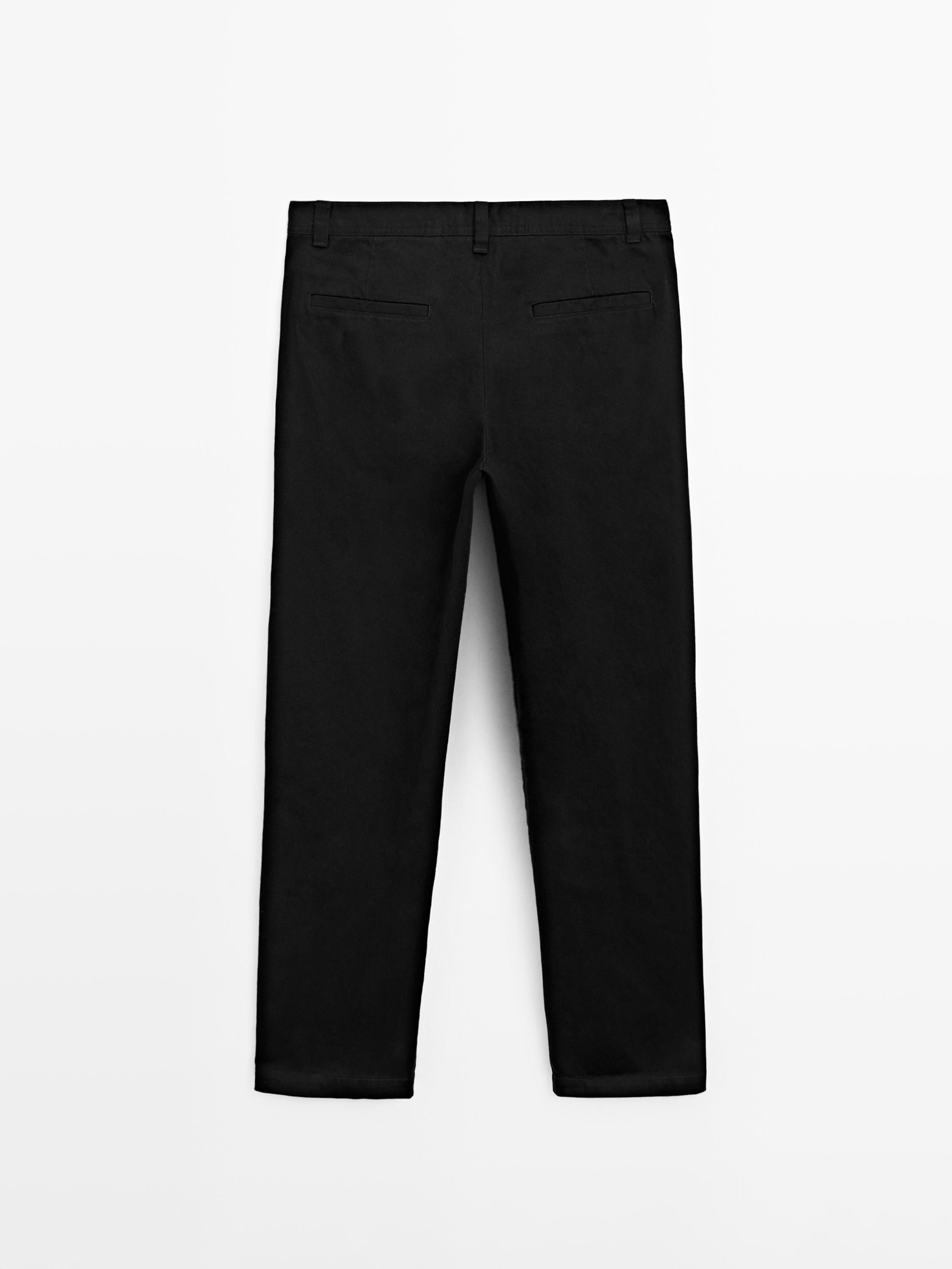 100% cotton wide-leg trousers